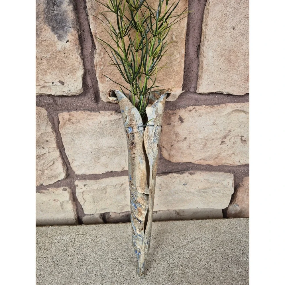 Handmade Studio Pottery Wall Pocket Vase 15